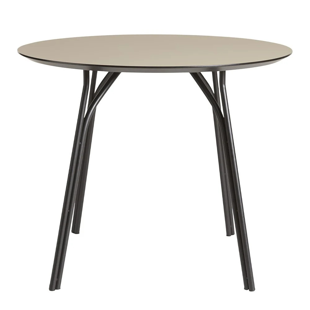 Tavolo da pranzo Tree Ø90 cm nero e beige