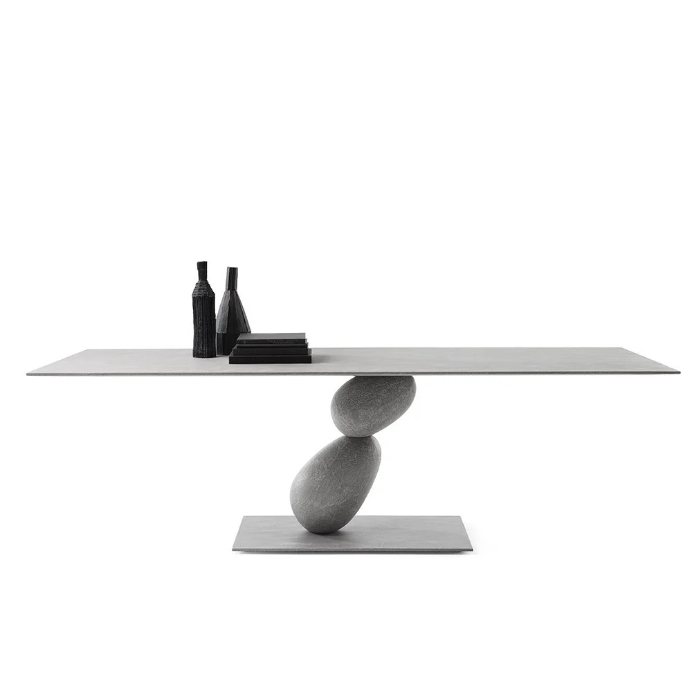Tavolo fisso Matera di Mogg struttura in metallo piano in mdf rivestito in tre finiture disponibile rettangolare e ovale