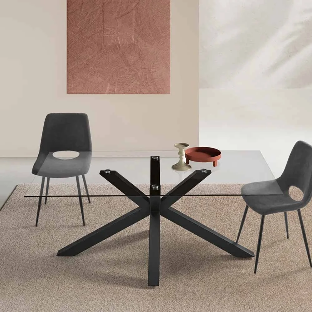 Tavolo in Vetro Dante Ikone Casa da 160 e 180 cm