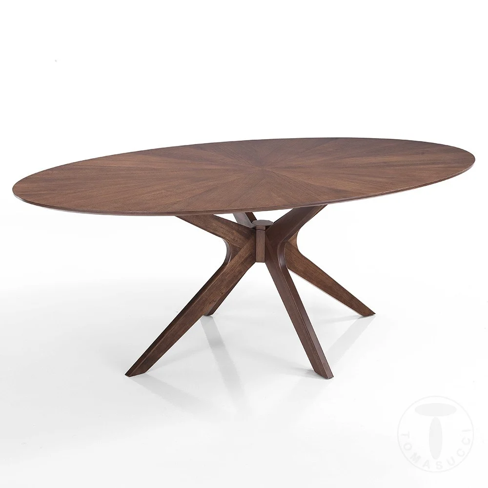 Tavolo ovale Tallin realizzato in legno massello - Tomasucci