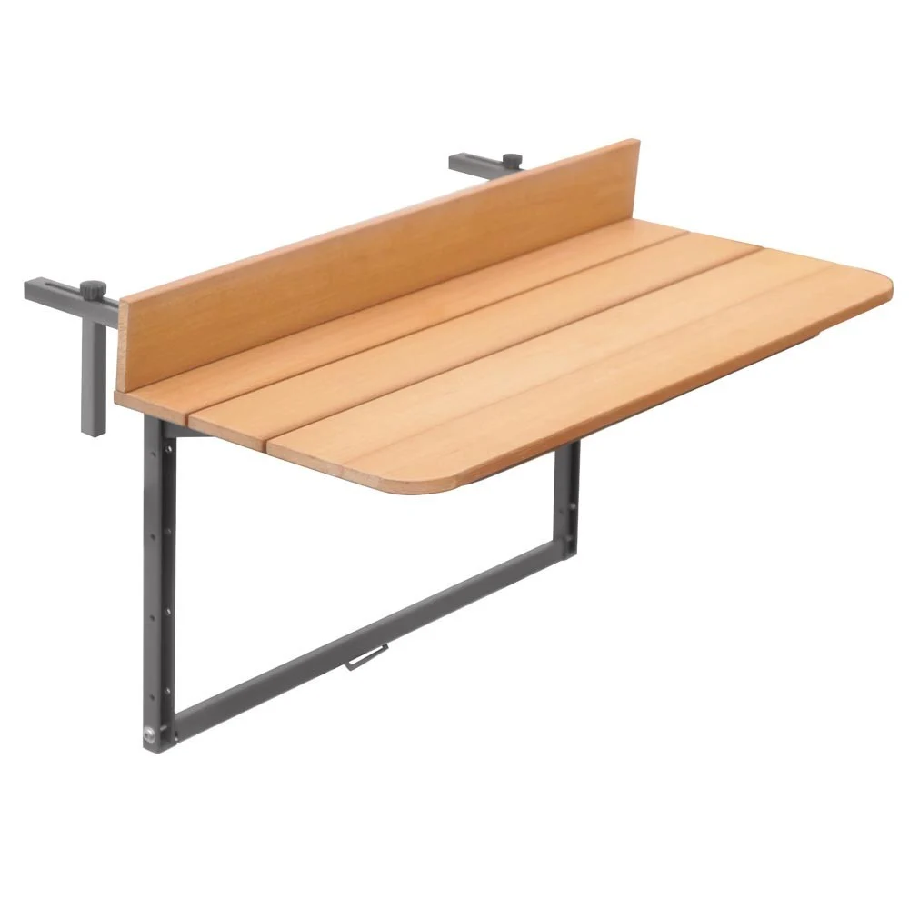 Tavolo pieghevole per terrazzo in acciaio regolabile in altezza e piano in resin wood in due diverse misure