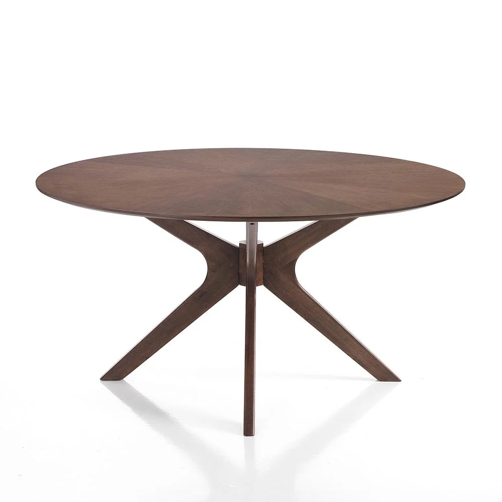 Tavolo rotondo Leon di OresteLuchetta realizzato in legno massello con piano in legno MDF