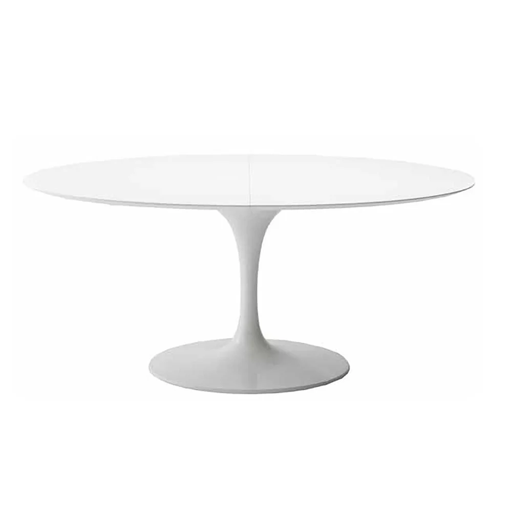 Tavolo Tulip Allungabile Rotondo da 100 a 137 cm – Laminato Bianco/Nero