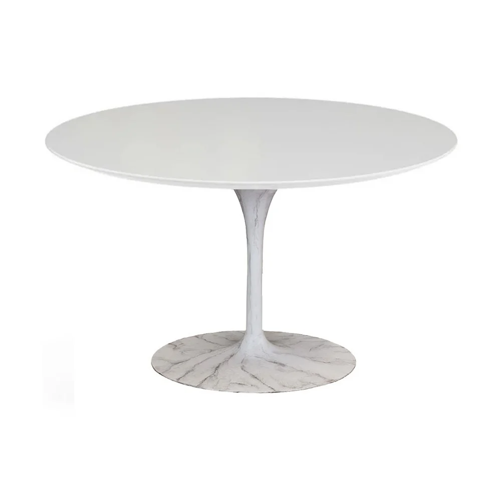 Tavolo Tulip rotondo da diam. 127 a diam.180 con basi in finitura marmo| Kasa-Store