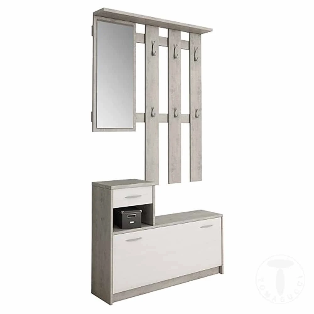 Tomasucci Ken Cement scarpiera da ingresso realizzato con legno melamminico