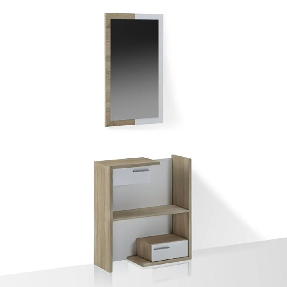 Tomasucci Kiara Wood ingresso con finiture in rovere e Larice bianco a poro aperto.