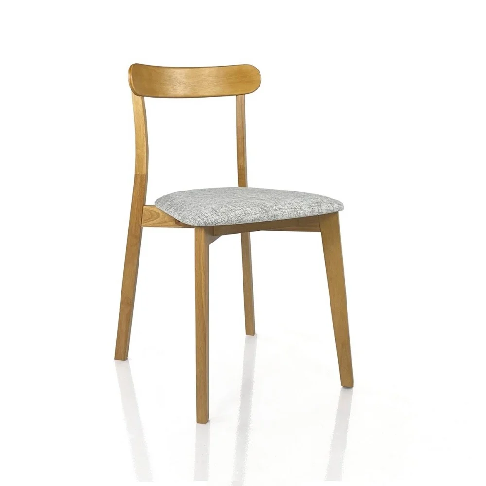 Tomasucci sedia Ambra Wood in legno massello tinto finitura rovere seduta tessuto
