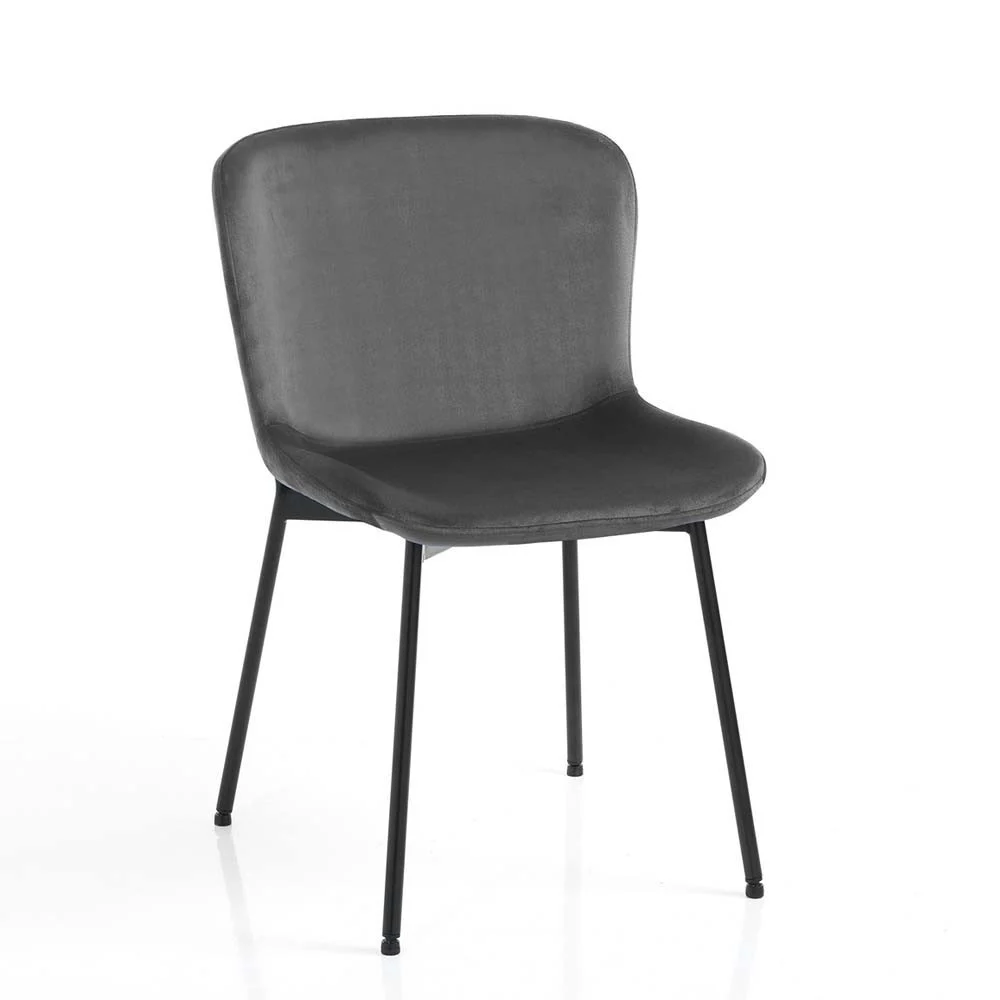 Tomasucci Snug Velvet sedia con struttura in metallo nero opaco e rivestita in microfibra effetto velluto