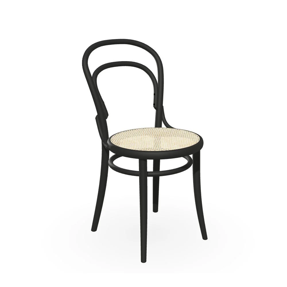 Ton 14 sedia con seduta in paglia di Vienna o imbottita, sedia iconica firmata Michael Thonet