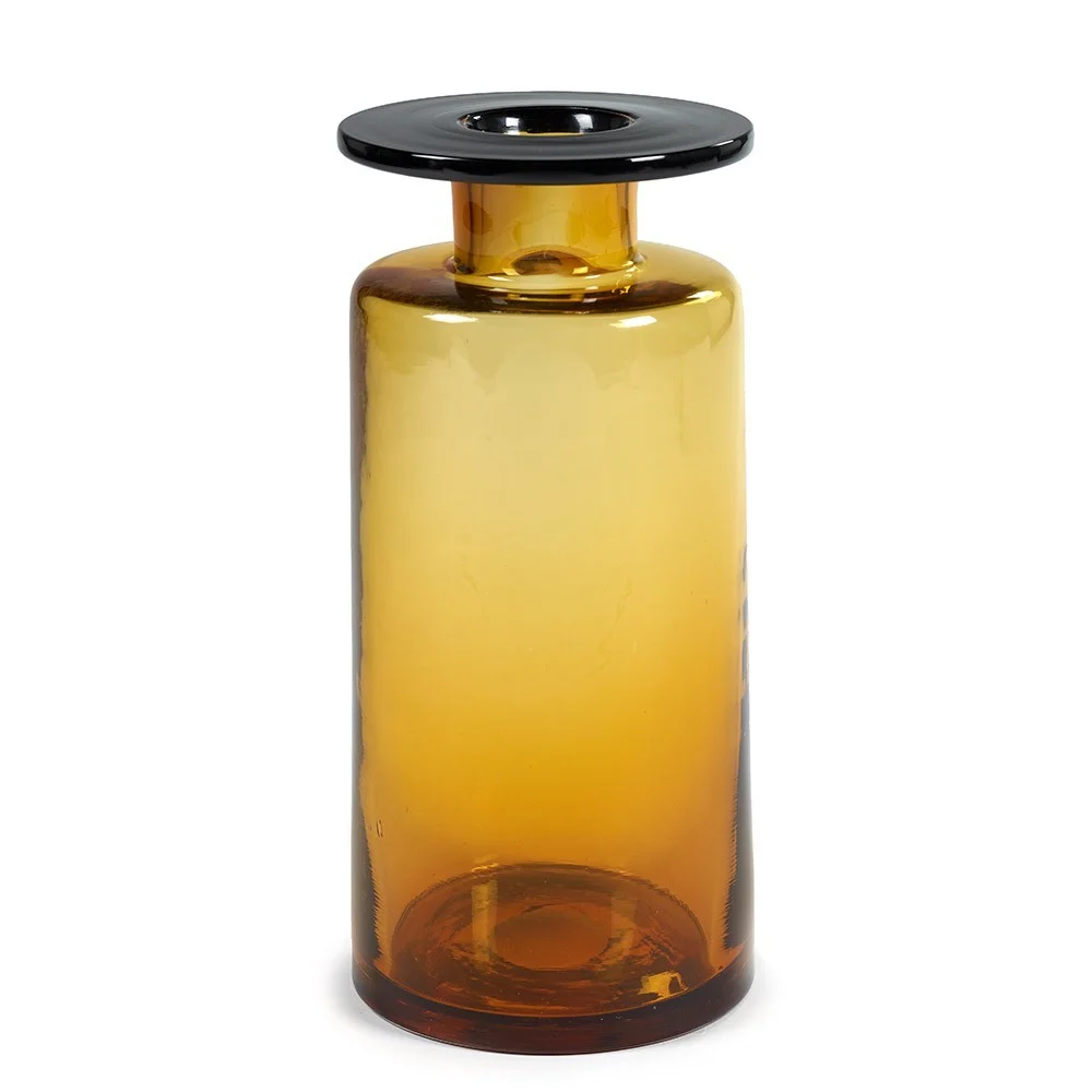 Vaso Wind & Fire ambra e nero H40 cm