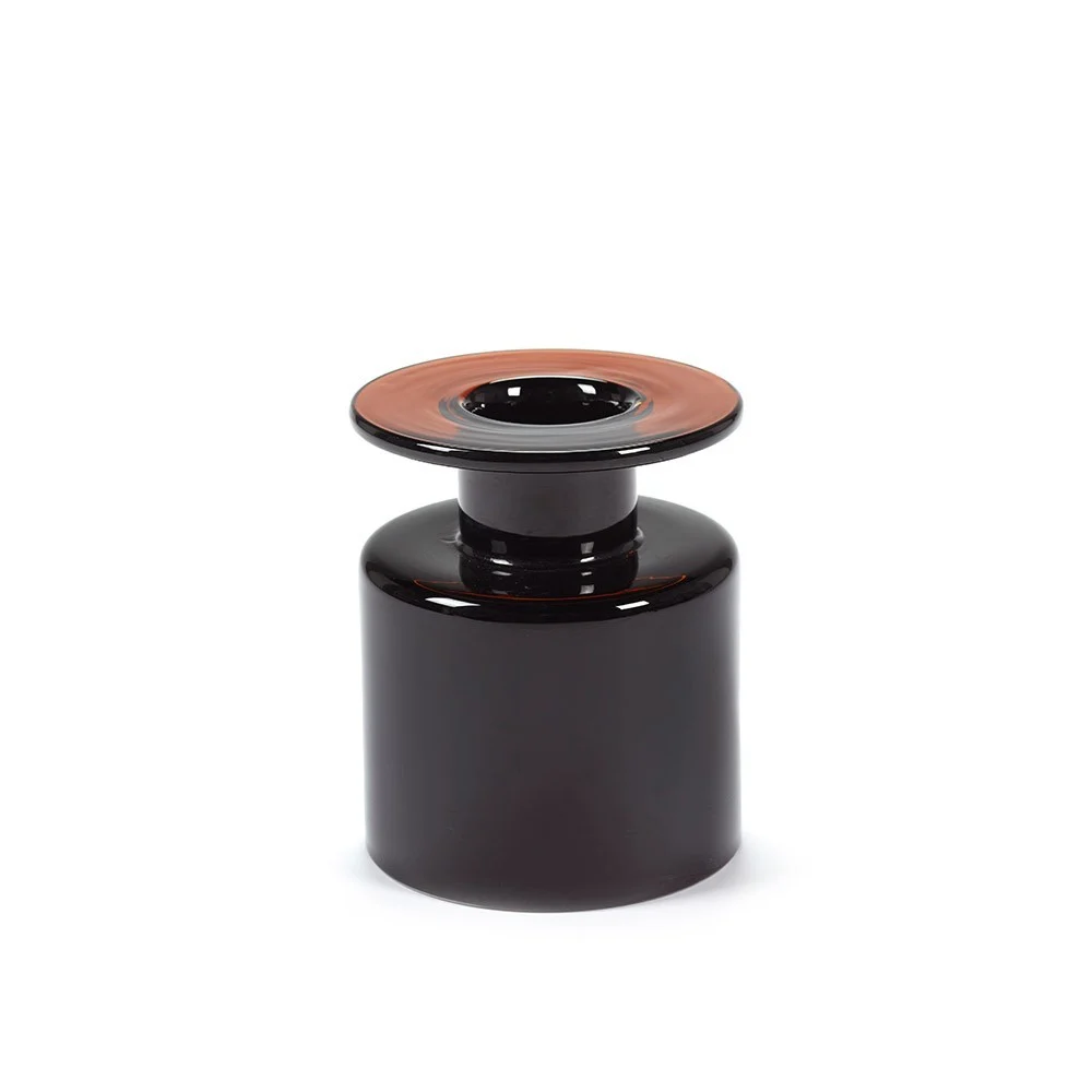 Vaso Wind & Fire nero e marrone scuro