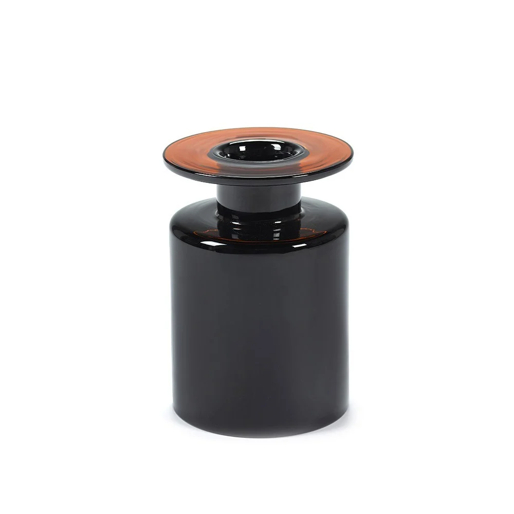 Vaso Wind & Fire nero e testa di moro H27 cm