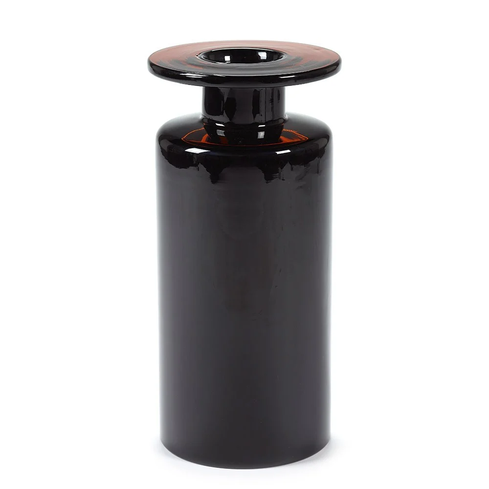Vaso Wind & Fire nero e testa di moro H40 cm