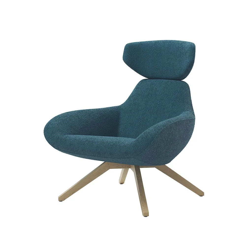 Alma design X 2Big poltrona imbottita con poggiatesta base in frassino