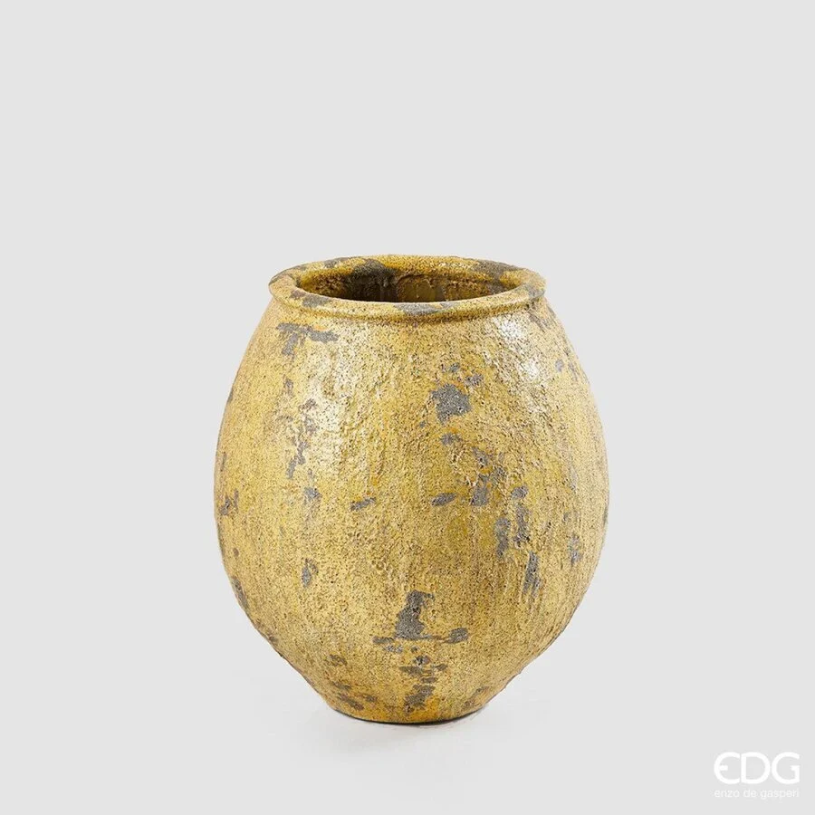 EDG Enzo De Gasperi Vaso Fenice Bombato H 51 Cm D 46 Cm Yellow Waterproof