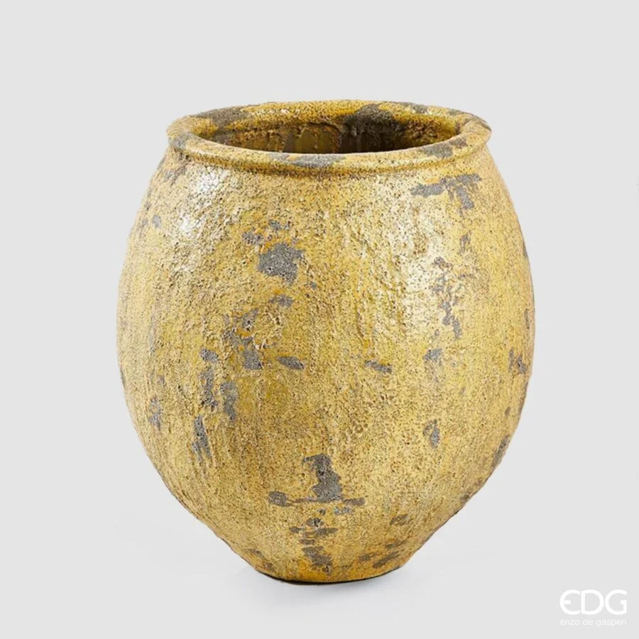 EDG Enzo De Gasperi Vaso Fenice Bombato H 70 Cm D 64 Cm Yellow Waterproof