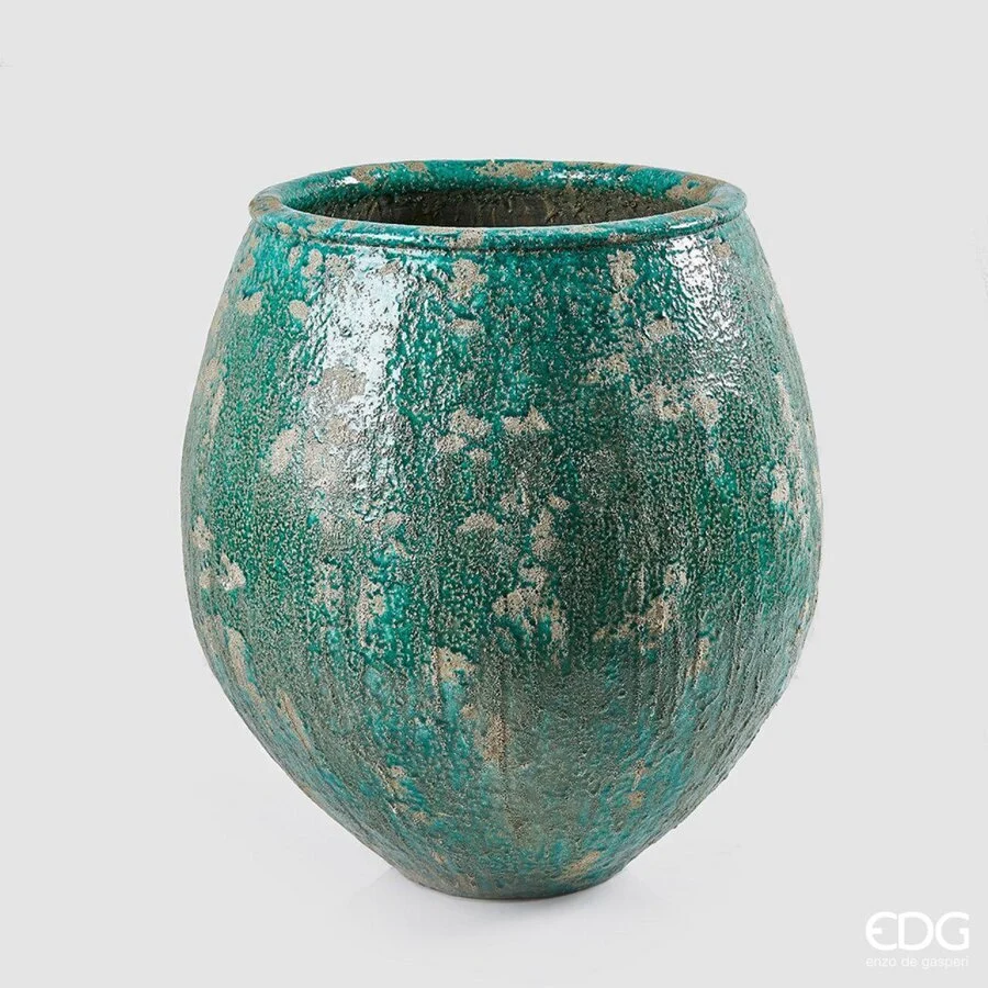 EDG Enzo De Gasperi Vaso Fenice Bombato H 70 Cm D 64 Cm Green Waterproof