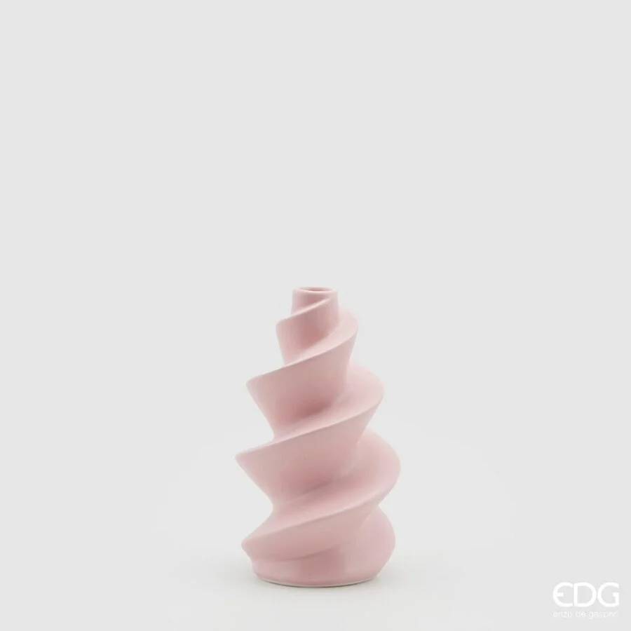 EDG Enzo De Gasperi Vaso Avvitato H 19 Cm D 11 Cm Pink