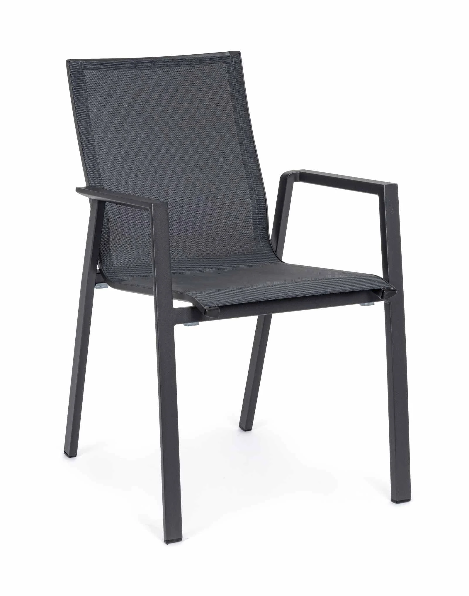 Bizzotto Krion Sedia con Braccioli Antracite Alluminio
