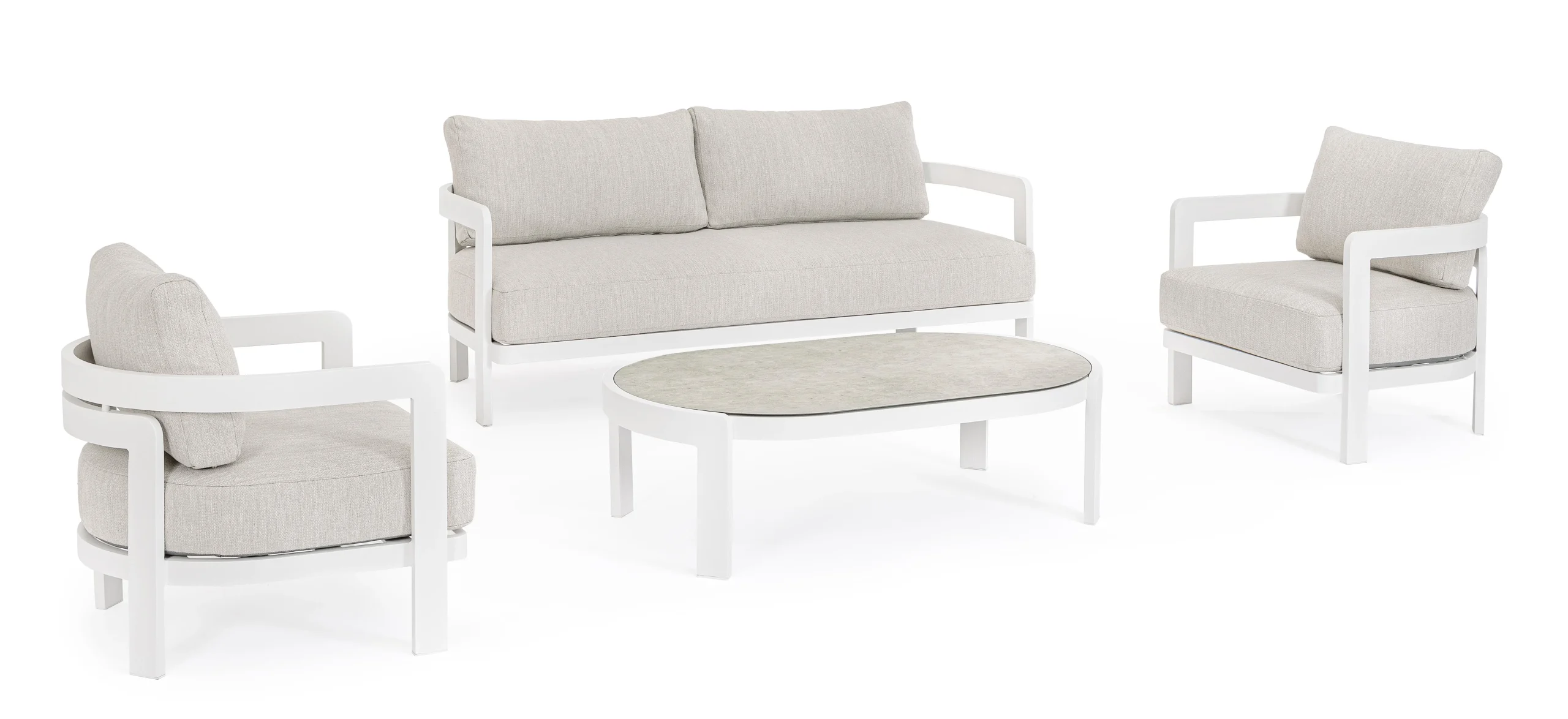 Bizzotto Set 4 Salotto Presley Bianco
