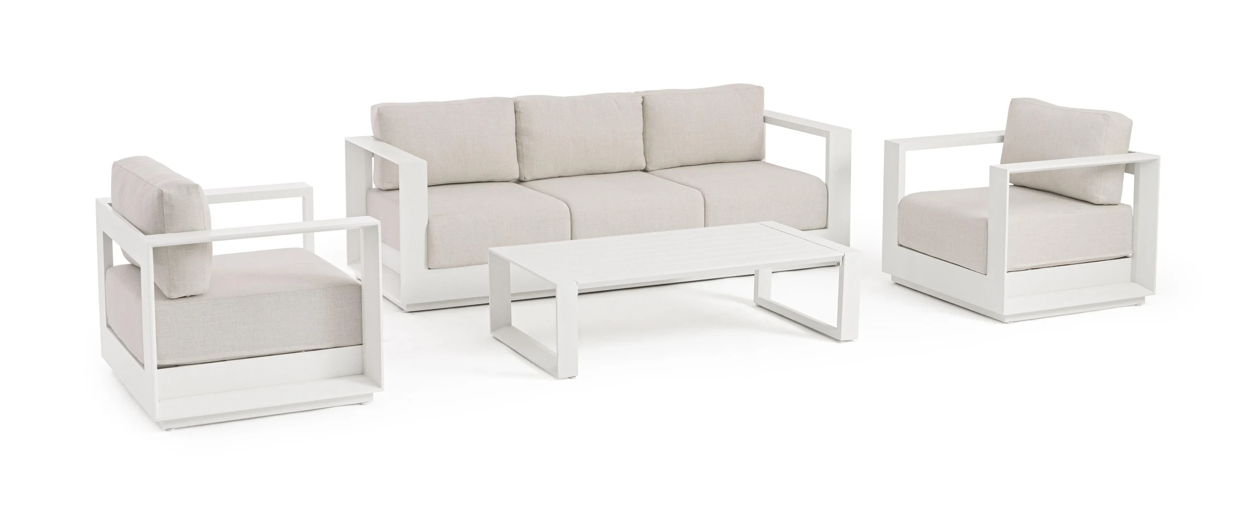 Bizzotto Set Salotto Moses 4 Elementi Vapor Bianco