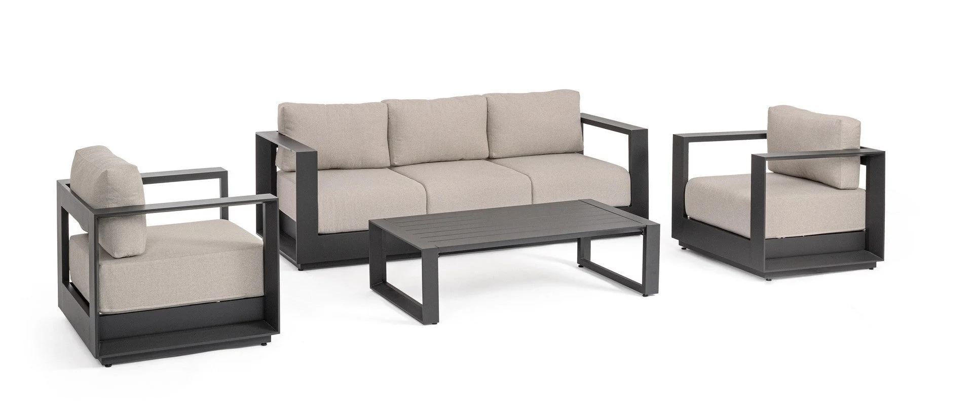 Bizzotto Set Salotto Moses 4 Elementi Antracite