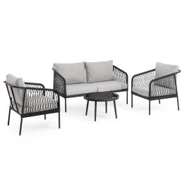 FELIPE SALOTTO CON CUSCINI SET 4 PZ GRIGIO ANTRACITE