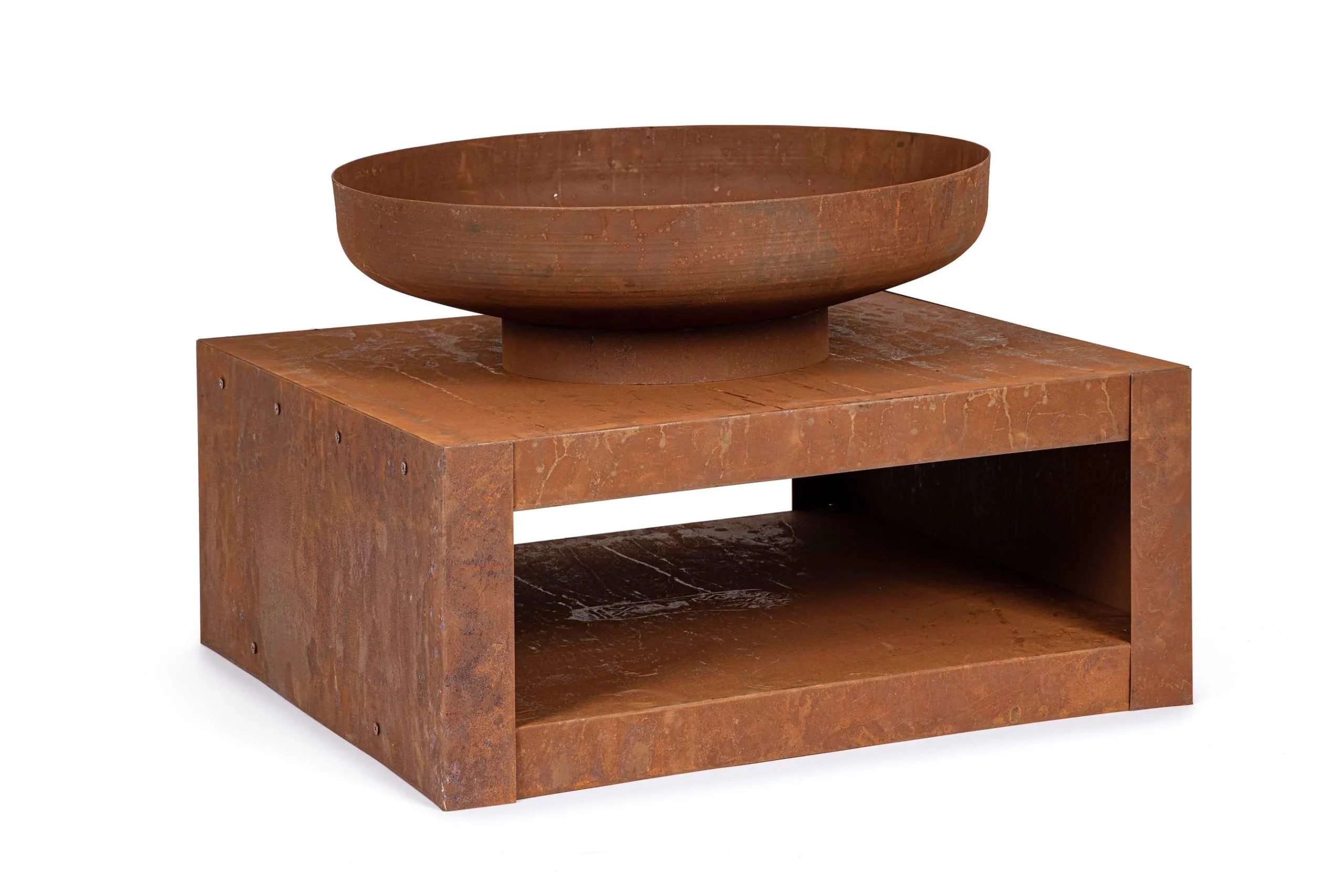 Bizzotto Efesto Braciere con Portalegna Ruggine Acciaio 70×70 H38