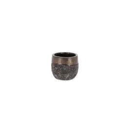 DUYEN PORTA VASO TONDO BASSO RUSTY 21X19H CM
