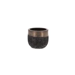 DUYEN PORTA VASO TONDO BASSO RUSTY 27X24H CM