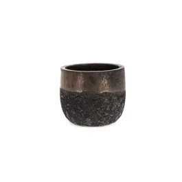 DUYEN PORTA VASO TONDO BASSO RUSTY 36X31H CM