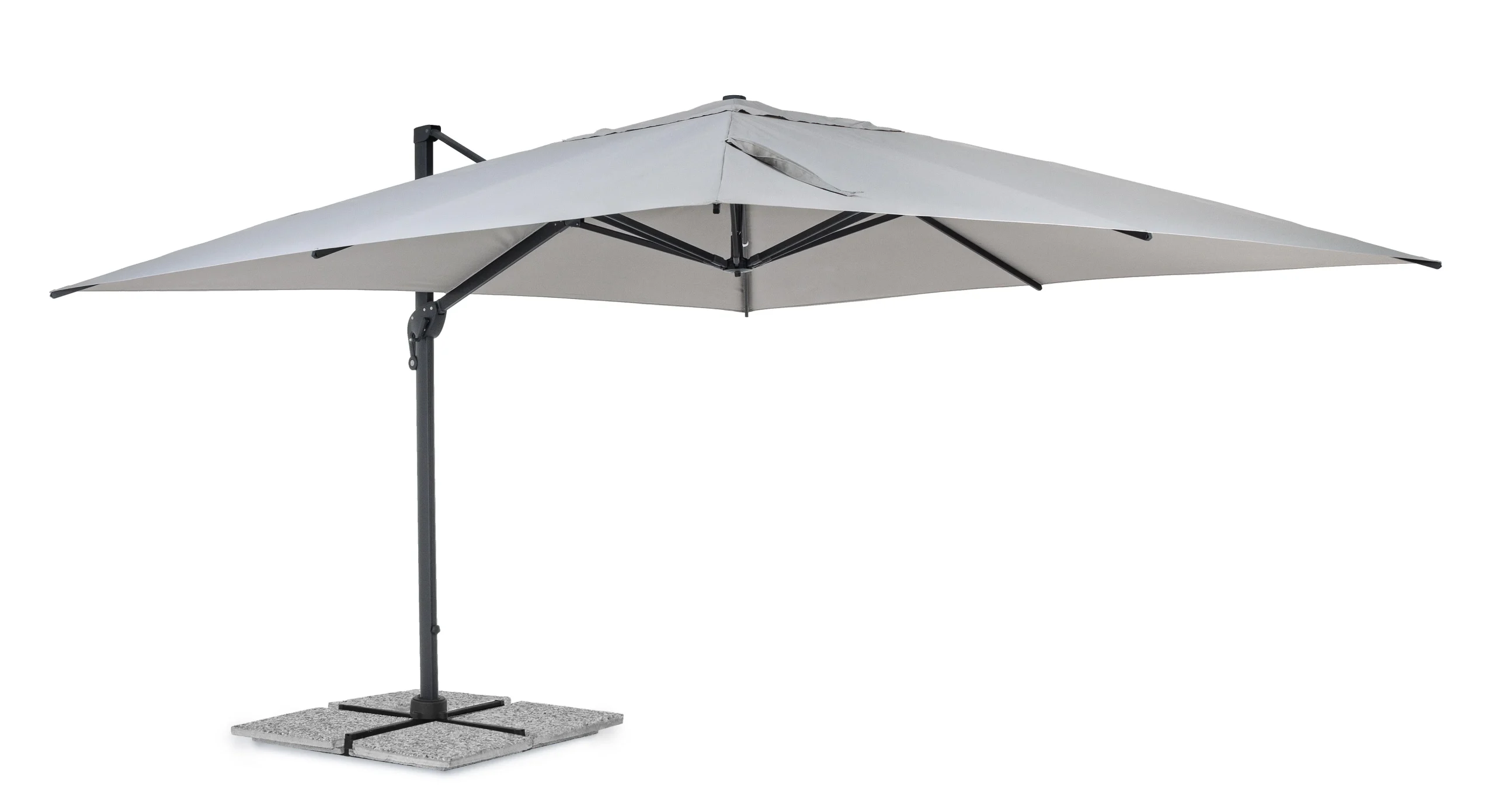Bizzotto Ombrellone Laterale Ines 4×4 m Antracite Alluminio