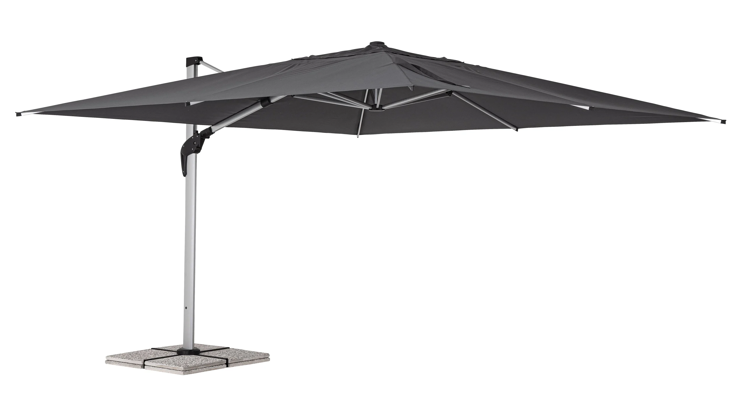 Bizzotto Ombrellone Laterale Aries 4×4 m Grigio Antracite Alluminio