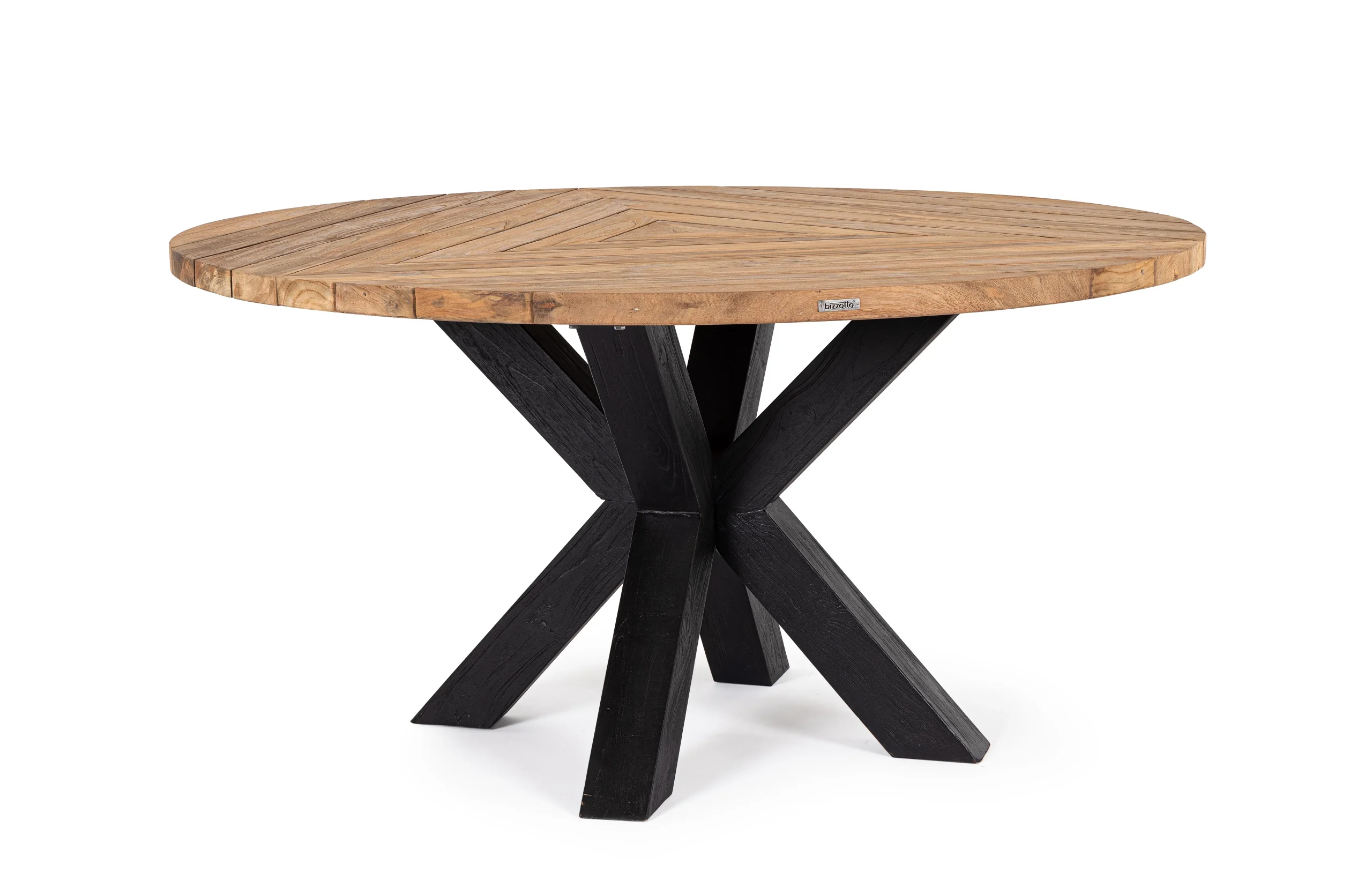 Bizzotto Tavolo Roderick Rotondo D 150 Cm H 77 Cm Teak Antracite