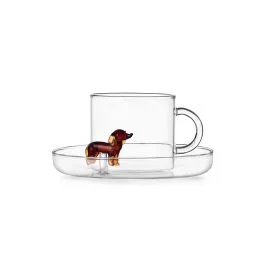 DOGS TAZZA TE' CON PIATTINO BASSOTTO