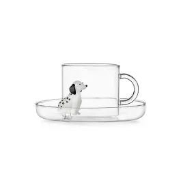 DOGS TAZZA TE' CON PIATTINO DALMATA
