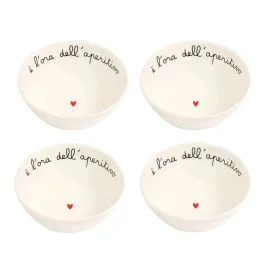 SET 4 COPPETTE E' L'ORA DELL'APERITIVO 10,5 CM