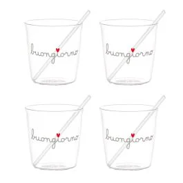 SET 4 BICCHIERI ESPRESSO BUONGIORNO