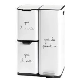 PATTUMIERA CARTA PLASTICA VETRO BIANCA 13+17+30L