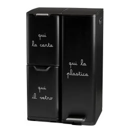 PATTUMIERA CARTA PLASTICA VETRO NERA 13+17+30L
