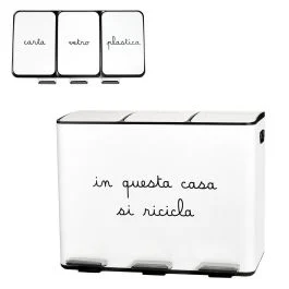 PATTUMIERA IN QUESTA CASA SI RICICLA BIANCA 3X15L