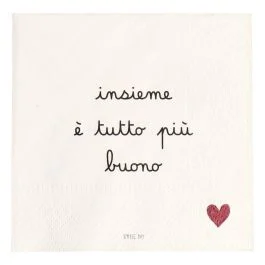 TOVAGLIOLI DI CARTA INSIEME E' TUTTO PIU' BUONO 20 PZ 33X33