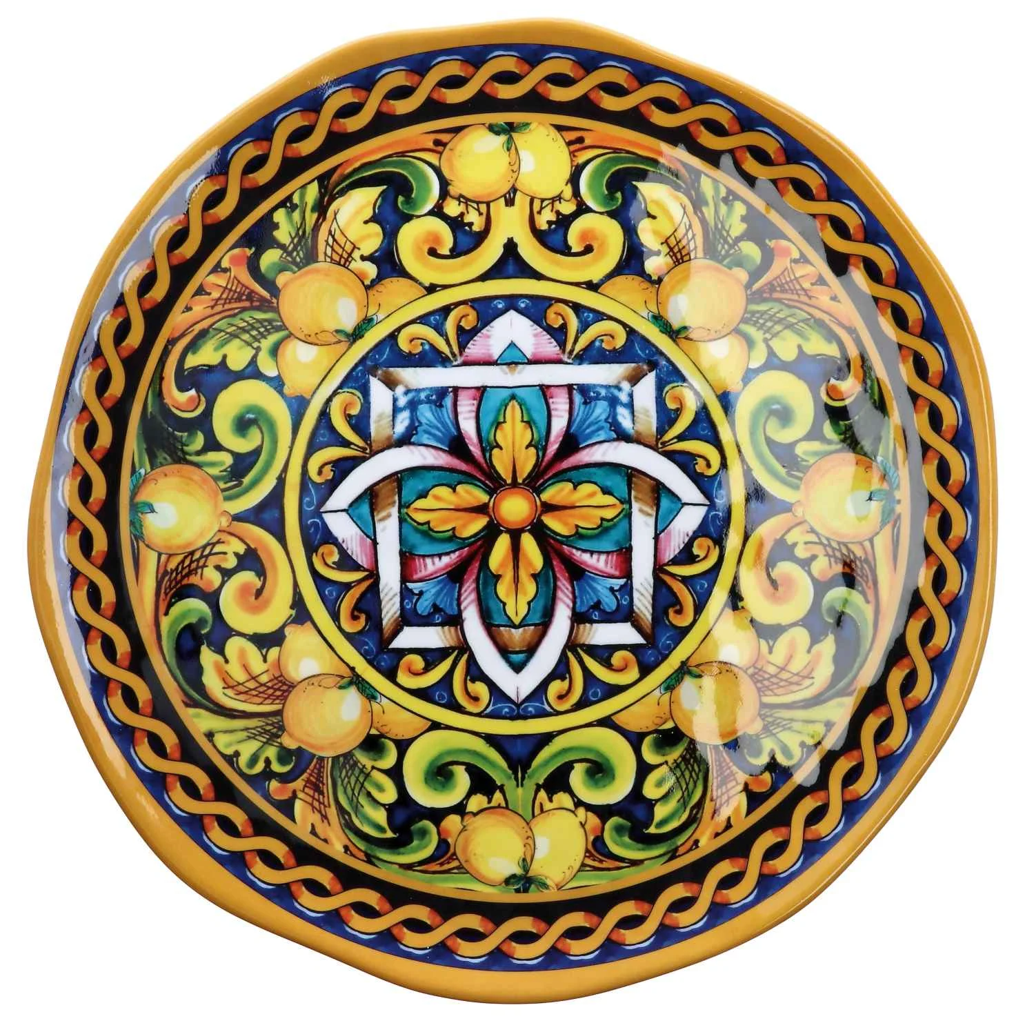 Ad Trend Vassoio Tondo Melamina Lemon D 40 Cm H 2 Cm Giallo