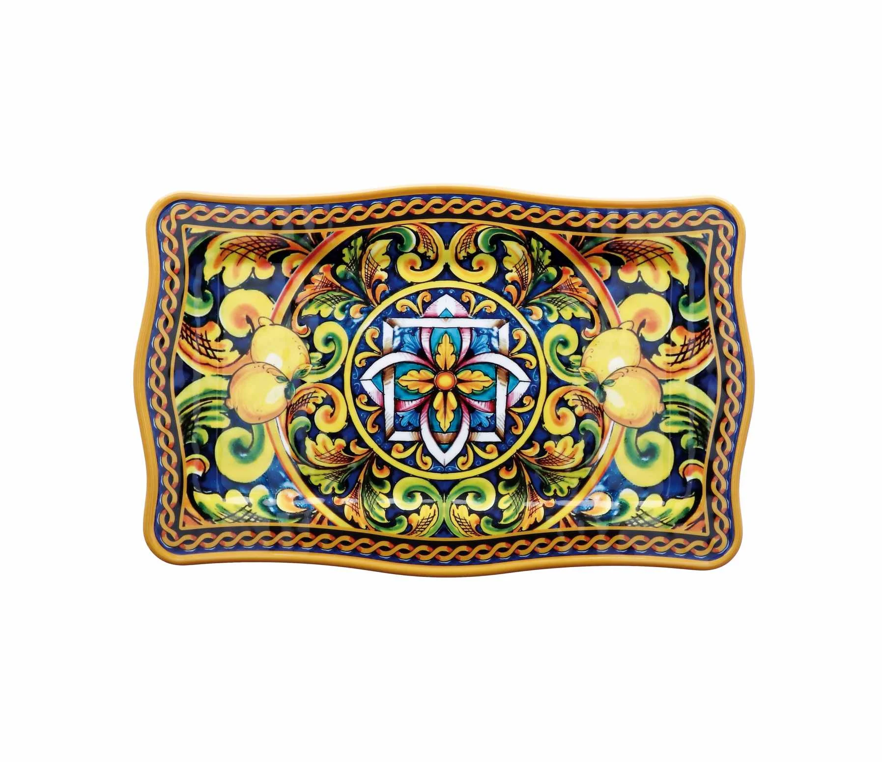 Ad Trend Vassoio Rettangolare Melamina Lemon 36 x 23 Cm H 2 Cm Giallo