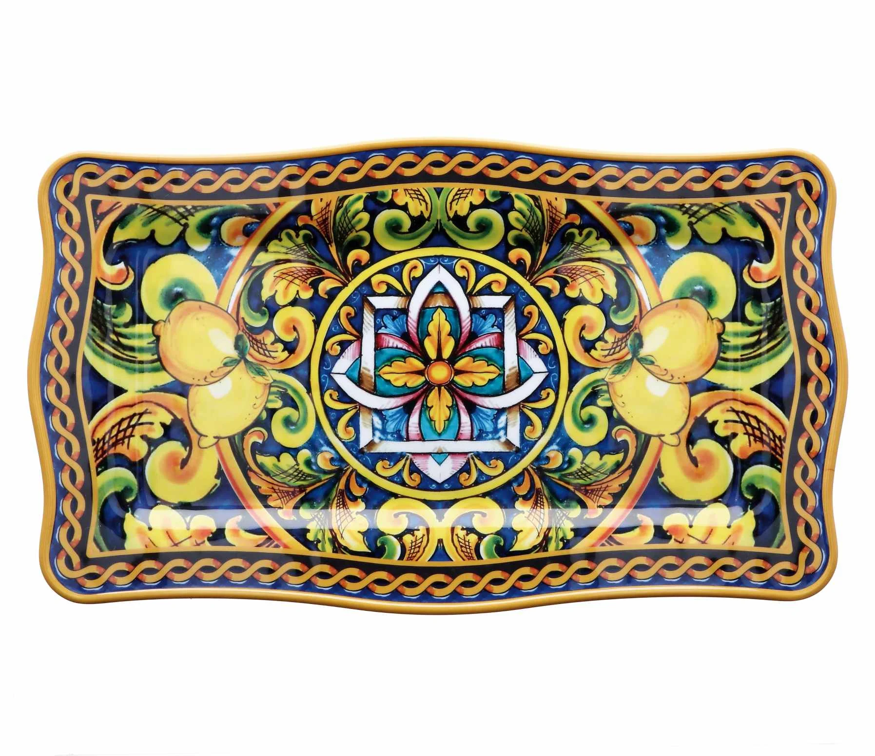 Ad Trend Vassoio Rettangolare Melamina Lemon 48 x 28 Cm H 2 Cm Giallo