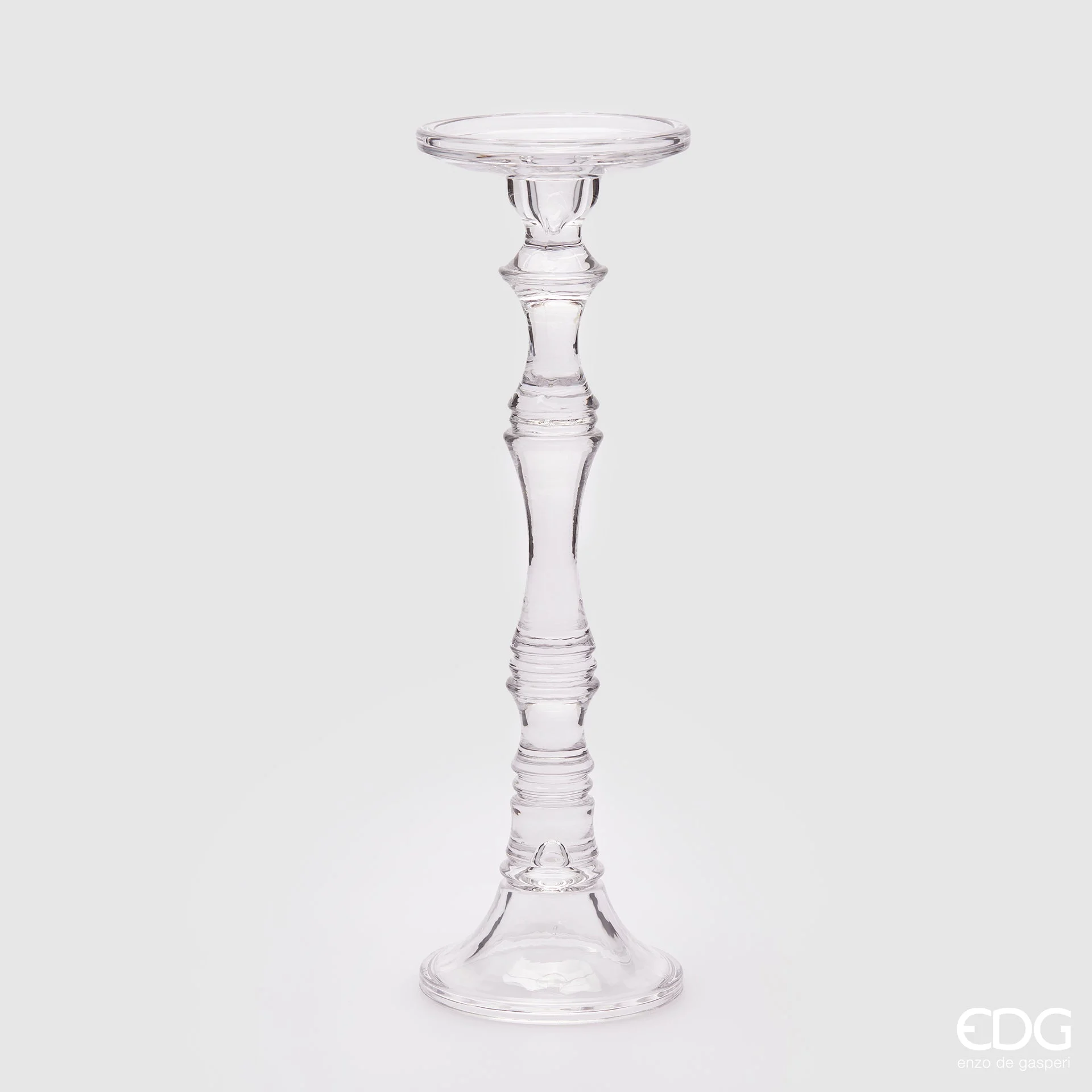 EDG Enzo De Gasperi Portacandela Classico Eos H 42 Cm D 13 Cm Natural Trasparente