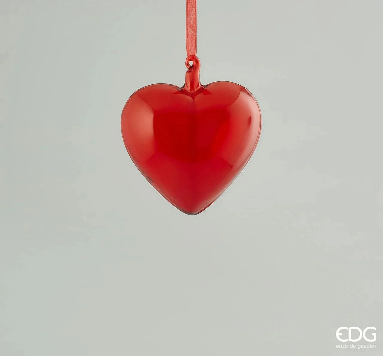 EDG Enzo De Gasperi Decorazione Cuore Vetro Soffiato D 10 Cm Red