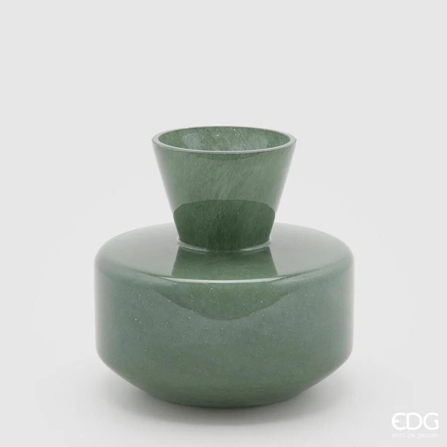 EDG Enzo De Gasperi Vaso Rotondo con Collo H 20 Cm D 21 Cm Waterproof Light Green