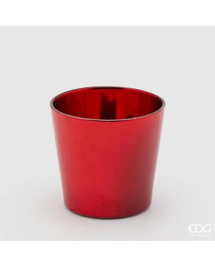 EDG Enzo De Gasperi Vaso Mirror Svasato H 12 Cm D 13,5 Cm Red