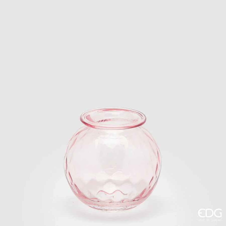 EDG Enzo De Gasperi Vaso Opium Vetro H 14 Cm D 15 Cm Pink